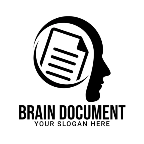 Brain Document Logo Design Template