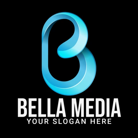 Bella media 3d lettera b modello di logo