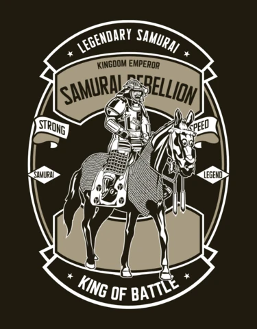 Samurai rebellion king of the battle plantilla de diseño de camiseta