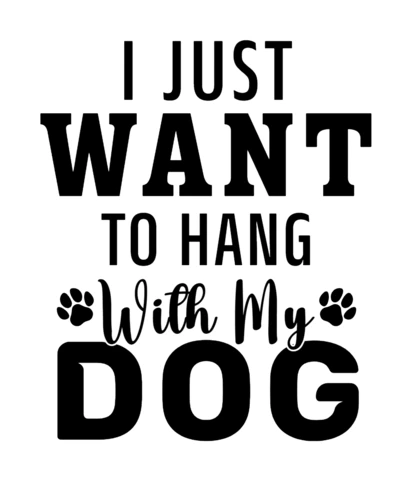 Ik wil gewoon met mijn hond rondhangen t-shirt ontwerpsjabloon