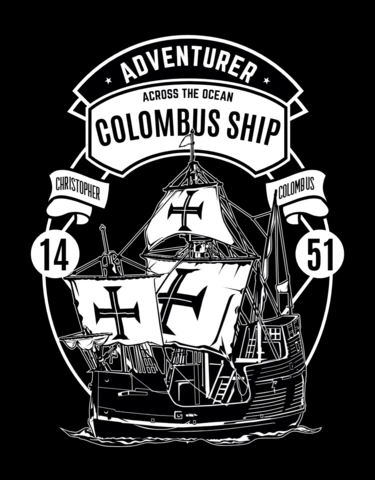 Plantilla de diseño de camiseta del barco Colombus