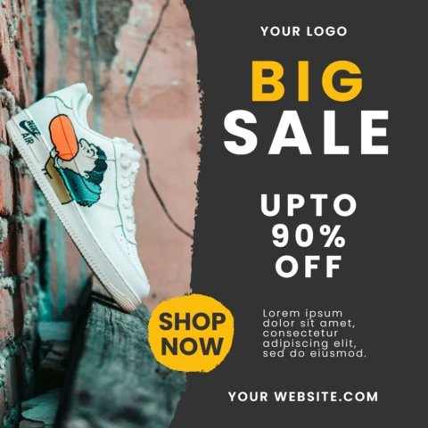 Sneakers Big Sale Banner Social Media Post Design Template