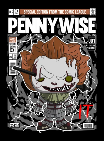Modelo de design de capa de revista de personagem de desenho animado Pennywise it