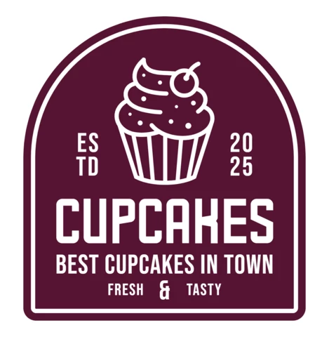 Melhor modelo de design de logotipo de cupcake