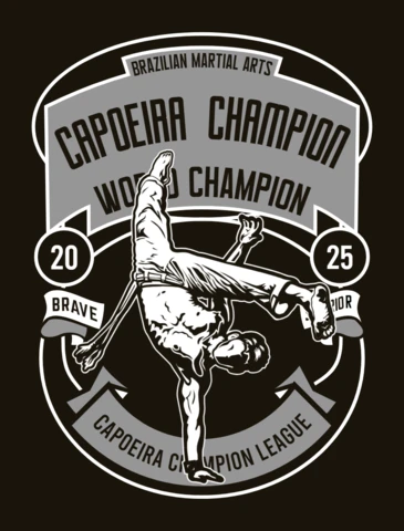 Capoeira Martial Art Retro T-shirt Design Template