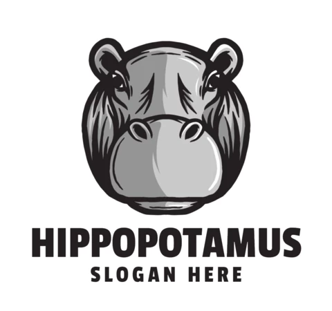 Hippopotamus Logo Design Template
