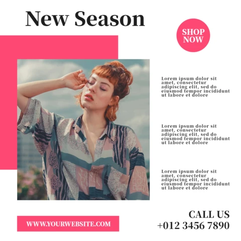 Nueva temporada de moda venta instagram post plantilla de diseño