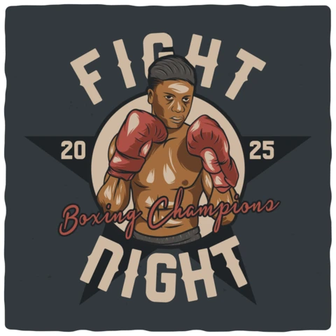 Boxing Champions T-shirt Design Template