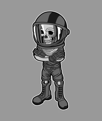 Skull Helmet Comic Caricature Pop Culture T-Shirt Design Template