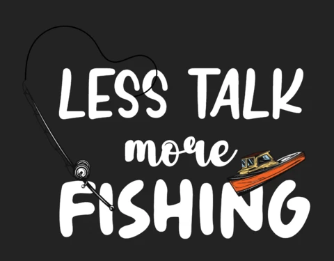 Less Talk More Fishing T-Shirt Design Template