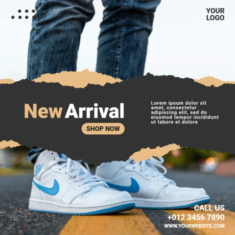New Arrival Sneakers Sale Instagram Post Design Template