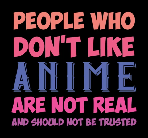 Anime People Typography T-shirt Design Template