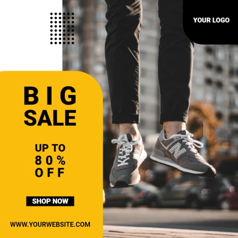 Grande vendita offerta streetwear sneakers vendita instagram post design template