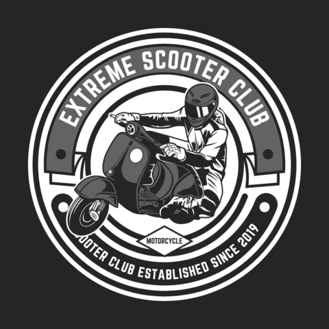 スクータークラブのバッジTシャツデザインテンプレート