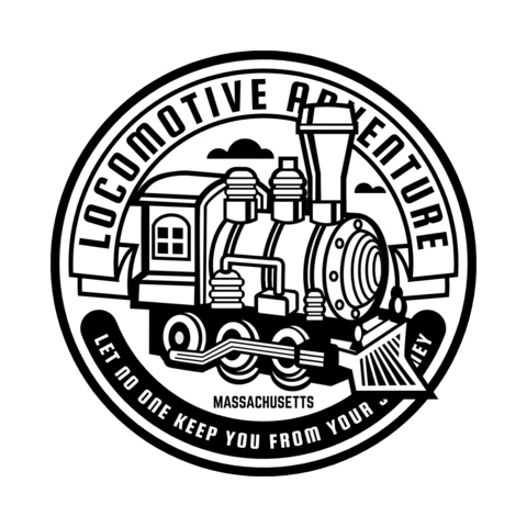 Locomotive Adventure Train T-Shirt Design Template