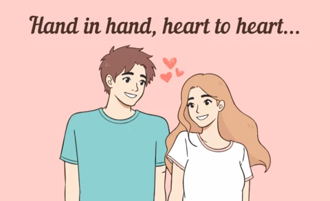 Romantic Couple Illustration Template for Love Messages and Designs