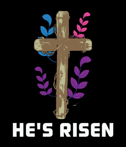 Modelo de design de camiseta de Páscoa para cristãos ele ressuscitou
