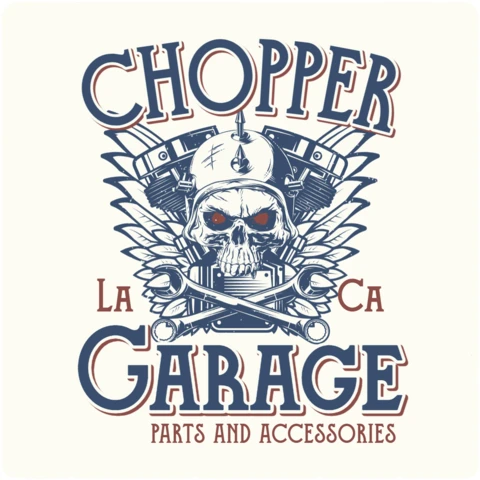 Garage Parts and Accessories Skull T-shirt Design Template