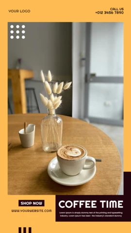 Coffee Time Promotional Instagram Story Post Design Template
