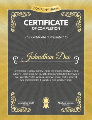 Elegant Professional Certificate Post Design Template