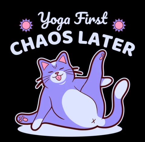 Yogi Kitty Quote for Funny and Eye-Catching Yoga T-shirt Design Template