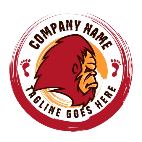 Bigfoot Stamp Style Logo Design Template