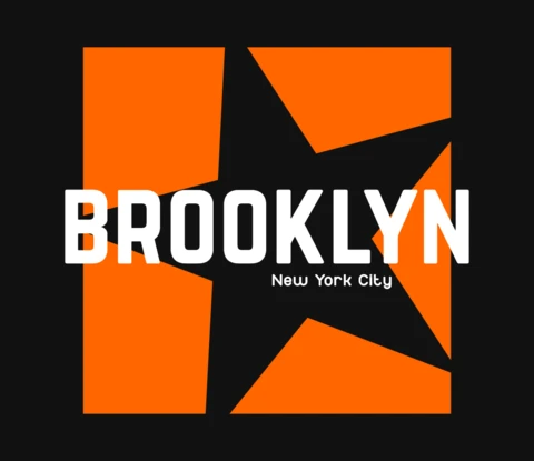 Brooklyn New York Typography T-Shirt Design Template