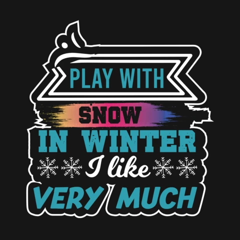 Juega con la nieve invierno plantilla de diseño de camisetas