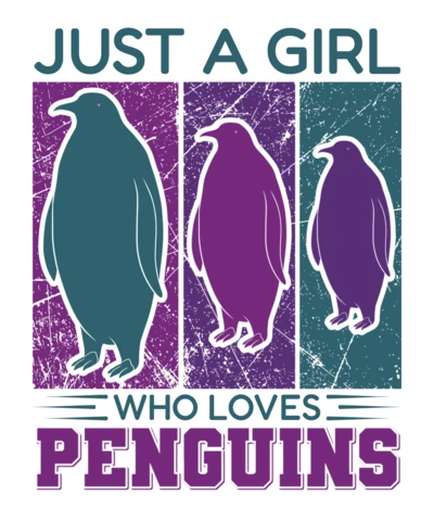 Playful Penguin Love Graphic Design Template for Custom Apparel