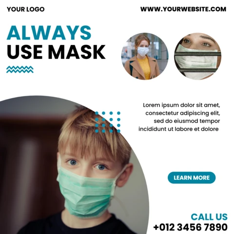 Coronavirus Awareness Medical Instagram Post Design Template