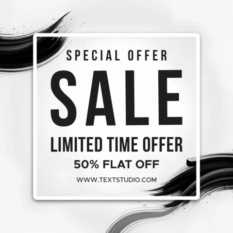 Modern Sale Announcement Template with Brush Stroke Design for Promotional Flyers
