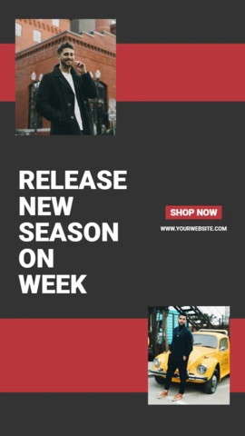 Red And Grey Instagram Story Post Design Template