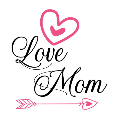 Love Mom T-Shirt Design Template