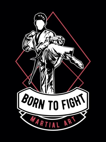 Martial Art Character T-Shirt Design Template
