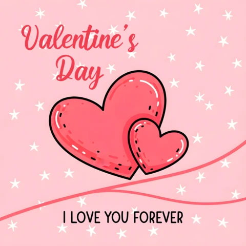 Plantilla de diseño de corazón para tarjetas de amor del día de San Valentín