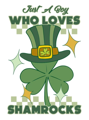 St. Patrick's Day Boy Shamrock Design Template for T-Shirt
