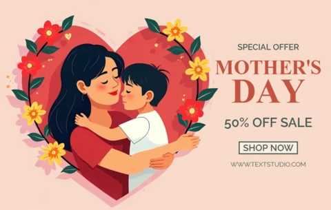 Mother's Day Sale Design Template - Whimsical Floral Art Style