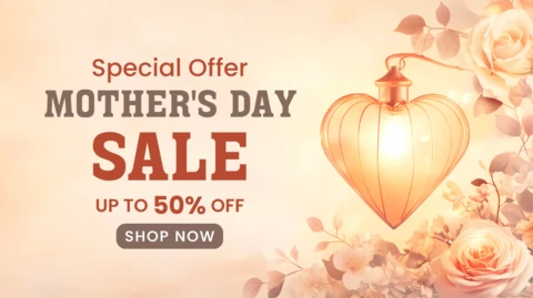 Elegant Mother's Day Sale Template Design with Floral Accents