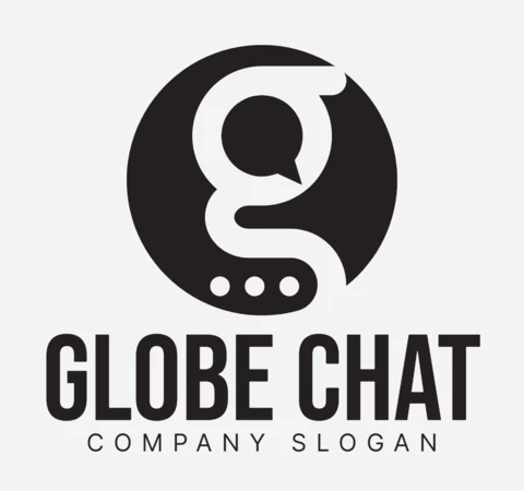 Modèle de logo pour le chat Globe noir