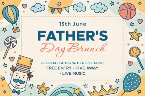 Playful Father's Day Brunch Design Template - Editable Festive Style