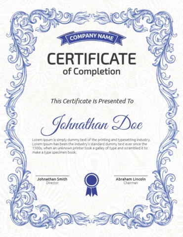 Elegant Certificate Of Recognition Vintage Frame Post Design Template