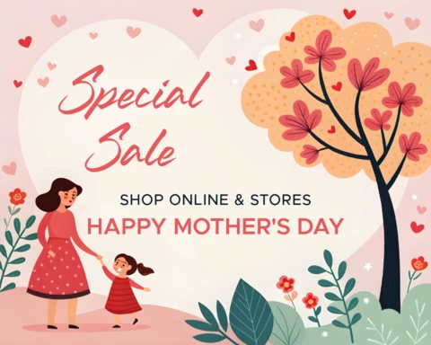 Whimsical Mother's Day Sale Design Template for Online and In-Store Promotions