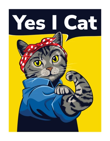 Oui, je suis un chat - modèle de t-shirt parodique