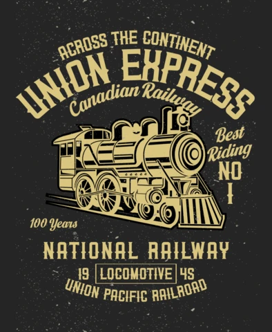 Union Express Canadian Railway T-shirt Design Template