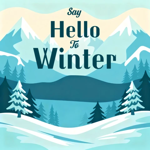 Plantilla de diseño de paisaje invernal para tarjetas de felicitación de temporada