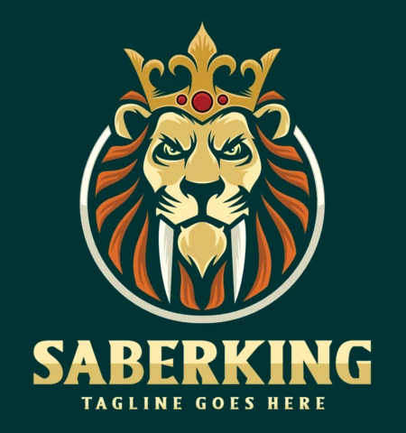 Modelo de design gráfico de logotipo do Saber King