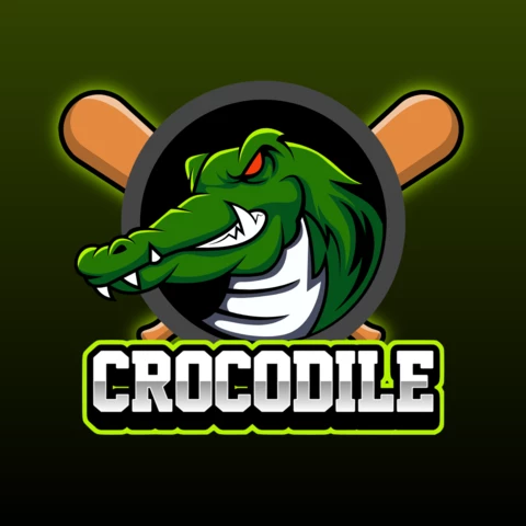 Krokodil dier sport mascotte team badge