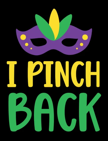Modèle de conception pour Mardi gras : "i pinch back" avec des masques colorés