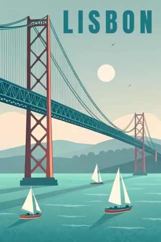 Lissabon 25 april brug vintage ontwerp sjabloon voor reisposters