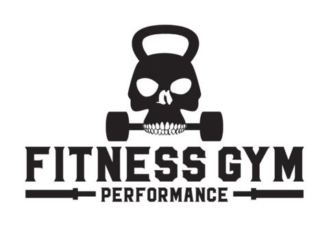 Fitnessstudio Zentrum Schädel Logo Design Vorlage